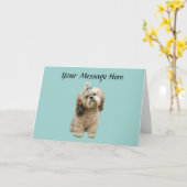 シーズー（犬）のTzuの挨拶状 カード (黄色い花)