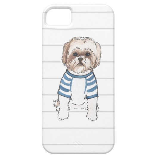 シーズー（犬）のTzuの水彩画のIphoneの場合 Case-Mate iPhoneケース (裏面)