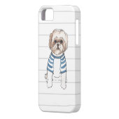 シーズー（犬）のTzuの水彩画のIphoneの場合 Case-Mate iPhoneケース (裏面左)