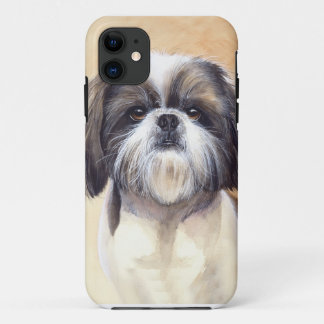 シーズー（犬）のTzuの水彩画のiPhone 5の場合 iPhone 11 ケース