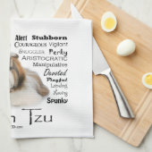 シーズー（犬）のTzuの特性の台所タオル キッチンタオル (四つ折り)