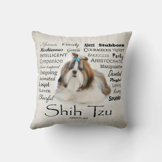 シーズー(犬)のTzuの特性の枕 クッション (裏面)