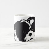 シーズー(犬)のTzuの白黒犬ペット コーヒーマグカップ (中央)