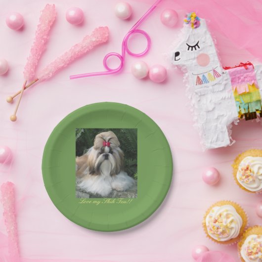 シーズー（犬）のTzuの私のプレートを愛して下さい ペーパープレート (パーティー)