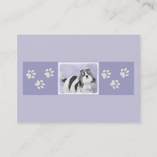 シーズー（犬）のTzuの絵画-かわいい元の犬の芸術 名刺 (裏面)