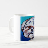 シーズー(犬)のTzuの青 コーヒーマグカップ (正面左)