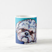 シーズー(犬)のTzuの青 コーヒーマグカップ (中央)