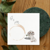 シーズー（犬）のTzuはマルティーニカクテルを持つ スタンダードカクテルナプキン