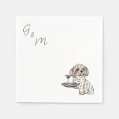 シーズー(犬)のTzuはマルティーニカクテルを持つ スタンダードカクテルナプキン (正面)