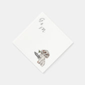 シーズー(犬)のTzuはマルティーニカクテルを持つ スタンダードカクテルナプキン (角)