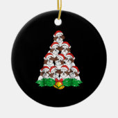 シーズー(犬)のTzuクリスマスツリードッグクリスマス愛好家 セラミックオーナメント (正面)