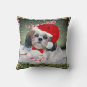 シーズー（犬）のTzuサンタの足 クッション (裏面)