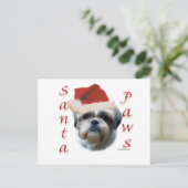 シーズー（犬）のTzuサンタの足 シーズンポストカード (スタンド正面)