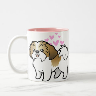 シーズー(犬)のTzu愛(切られる子犬) ツートーンマグカップ