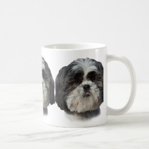シーズー(犬)のTzu白黒犬 コーヒーマグカップ