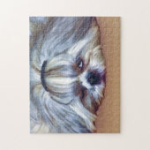 シーズー(犬)のTzu眠い犬 ジグソーパズル (縦)