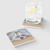 シーズー（犬）のTzu眠い犬 ストーンコースター (横)