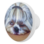 シーズー（犬）のTzu眠い犬 セラミックノブ (右)