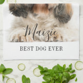 シーズー(犬)カスタムズドッグパーソナライズされたペット写真 キッチンタオル (折り畳み)