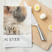 シーズー(犬)カスタムズドッグパーソナライズされたペット写真 キッチンタオル (四つ折り)