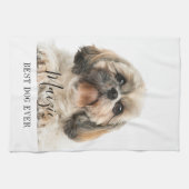 シーズー(犬)カスタムズドッグパーソナライズされたペット写真 キッチンタオル (横)