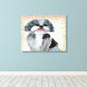 シーズー（犬） キャンバスプリント (インサイチュ (ウッドフロア))