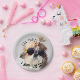 シーズー（犬）クールTZUあなたおもしろいかわいいサングラスパーティー ペーパープレート