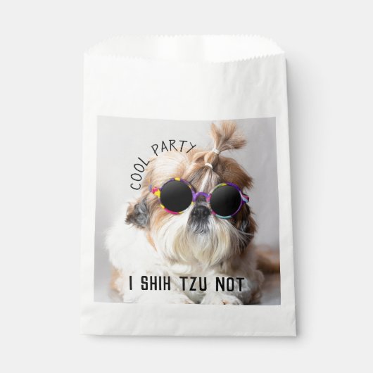 シーズー（犬）クールTzuないおもしろいかわいいサングラスパーティー フェイバーバッグ (正面)