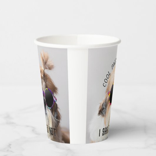 シーズー（犬）クールTzuないおもしろいかわいいサングラスパーティー 紙コップ (左)