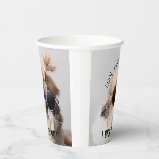 シーズー（犬）クールTzuないおもしろいかわいいサングラスパーティー 紙コップ (右)