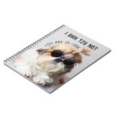 シーズー(犬)クールTzuないおもしろいかわいいサングラス写真 ノートブック (左側)