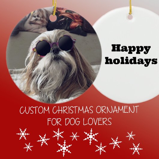 シーズー（犬）クールTzuロングヘアヴィンテージサングラス写真 セラミックオーナメント