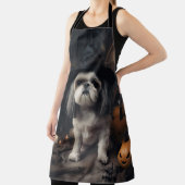 シーズー(犬)ズカボンプキンハロウィンホラー エプロン (インサイチュ)