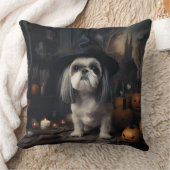 シーズー(犬)ズカボンプキンハロウィンホラー クッション (ブランケット)