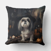 シーズー(犬)ズカボンプキンハロウィンホラー クッション (正面)