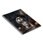 シーズー（犬）ズカボンプキンハロウィンホラー ノートブック (右側)