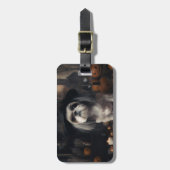 シーズー(犬)ズカボンプキンハロウィンホラー ラゲッジタグ (正面縦)