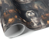 シーズー（犬）ズカボンプキンハロウィンホラー ラッピングペーパー (ロールコーナー)