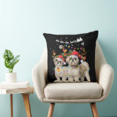 シーズー(犬)ズトナカイクリスマスライトクリスマスオーナメント クッション (椅子)