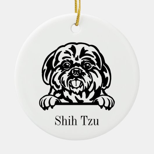 シーズー(犬)ズドッグオーナメント セラミックオーナメント (正面)