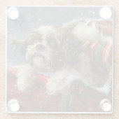 シーズー(犬)ズドッグクリスマスフェスティバル ガラスコースター (裏面)