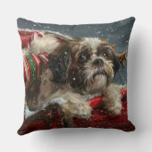 シーズー(犬)ズドッグクリスマスフェスティバル クッション (裏面)