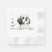 シーズー（犬）ズドッグスケッチパーソナライズされた私もする 縁ありカクテルナプキン (正面)