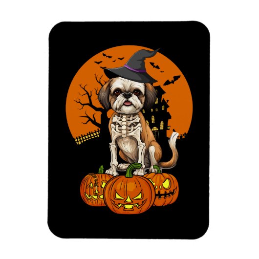 シーズー(犬)ズドッグハロウィーン マグネット (縦)
