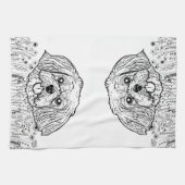 シーズー（犬）ズドッグパーソナライズされたハンドスケッチ キッチンタオル (横)