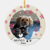シーズー(犬)ズドッグパーソナライズされたハンドスケッチ セラミックオーナメント (裏面)