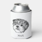 シーズー（犬）ズドッグパーソナライズされたハンドスケッチ 缶クーラー (缶正面)