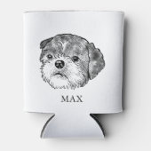 シーズー（犬）ズドッグパーソナライズされたハンドスケッチ 缶クーラー (正面)