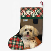 シーズー（犬）ズドッグパーソナライズされた スモールクリスマスストッキング (裏面)