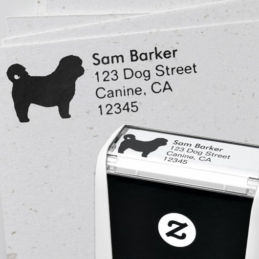 シーズー（犬）ズドッグブリードシルエット差出人住所 セルフインキングスタンプ